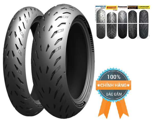 Vỏ Michelin Power 5 120/180/190/200 mâm/vành 17 inch (Tây Ban Nha), không ruột (TL)