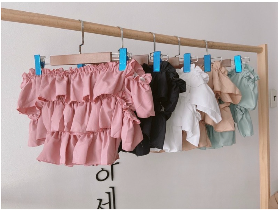 ÁO KIỂU CROPTOP NỮ TRỄ VAI BÈO 3 TẦNG TIỂU THƯ STYLE DỄ THƯƠNG 🎀 AK0012 | bear.story