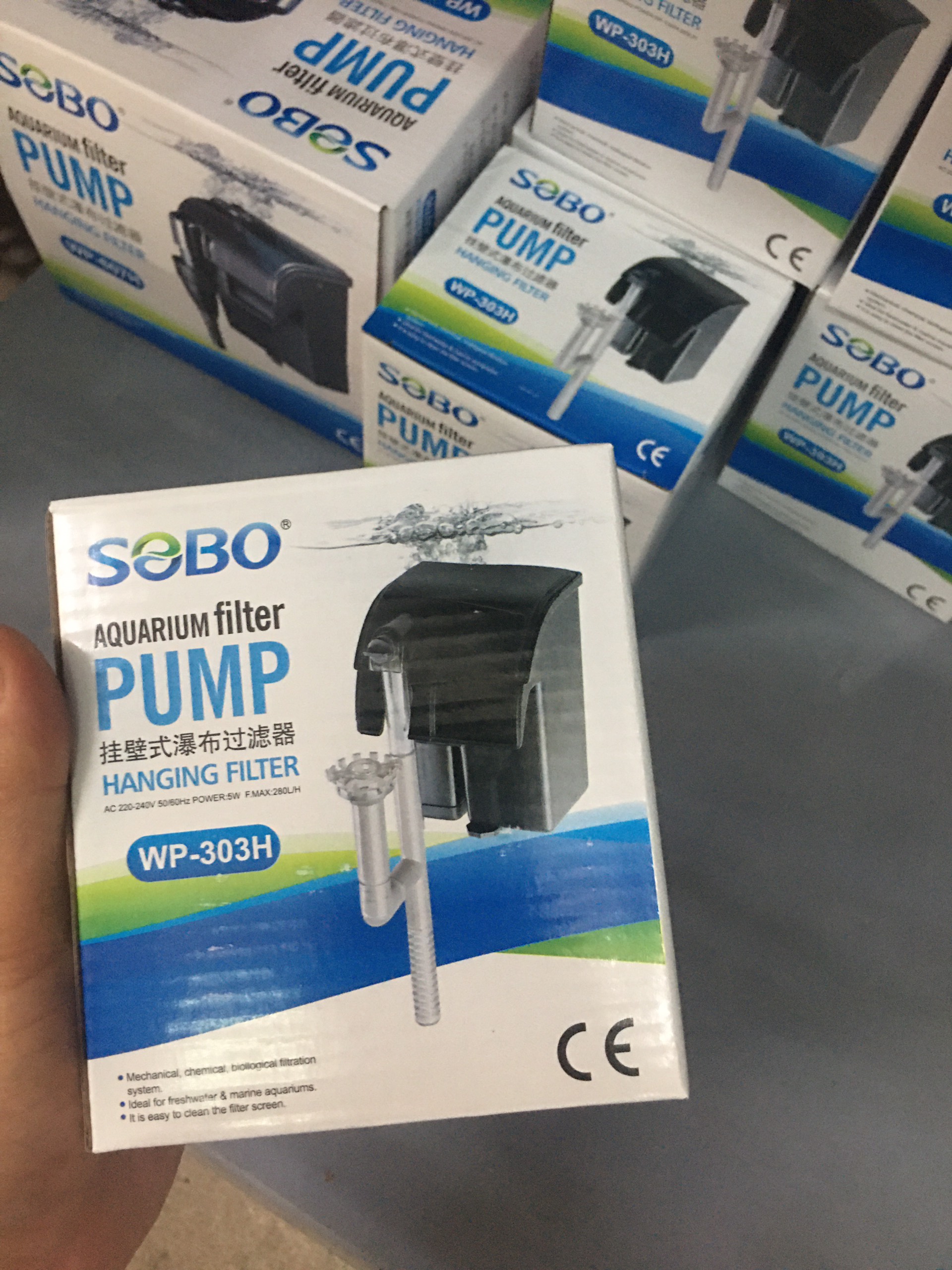 Lọc thác SOBO WP-303H dùng lọc nước cho bể cá cảnh,bể thủy sinh,bể kính.