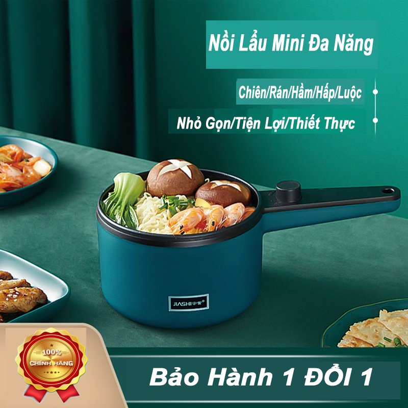 Nồi điện mini 2 tầng đa năng tặng kèm khay hấp - Nồi lẩu mini, nấu cơm, nấu mỳ có thể chiên xào - Ca nấu mỳ thiết kế sang trọng - chống dính chống gỉ cao cấp - Hàng chính hãng