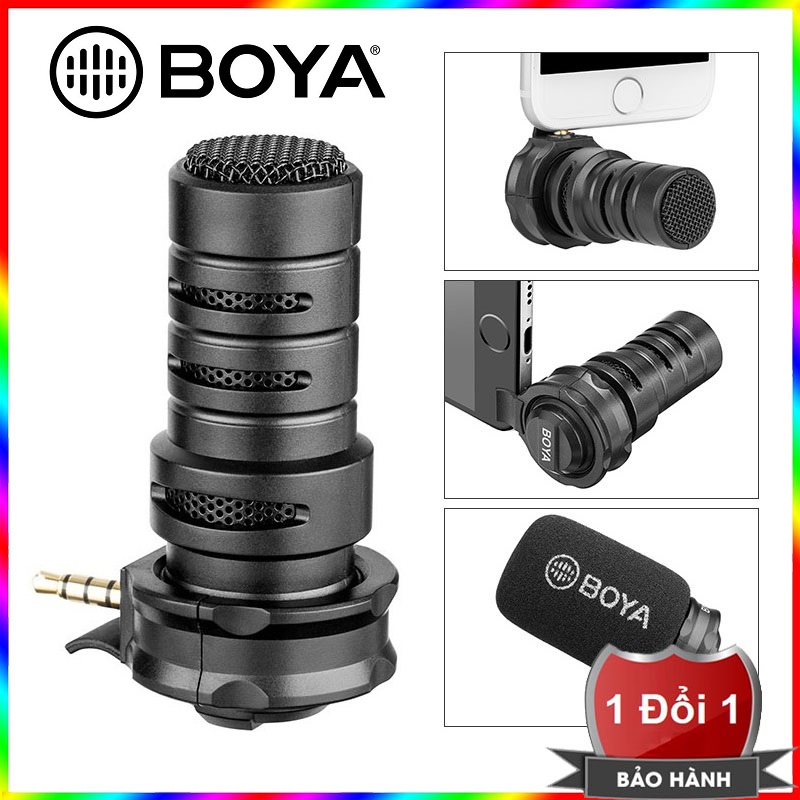 Micro quay phim cho điện thoại Boya A7H - Micro thu âm cho điện thoại Boya BY-A7H - Micro thu âm cắm trực tiếp điện thoại cổng 3.5mm - Mic thu âm cho điện thoại - Mic quay phim cho điện thoại Andoird ios