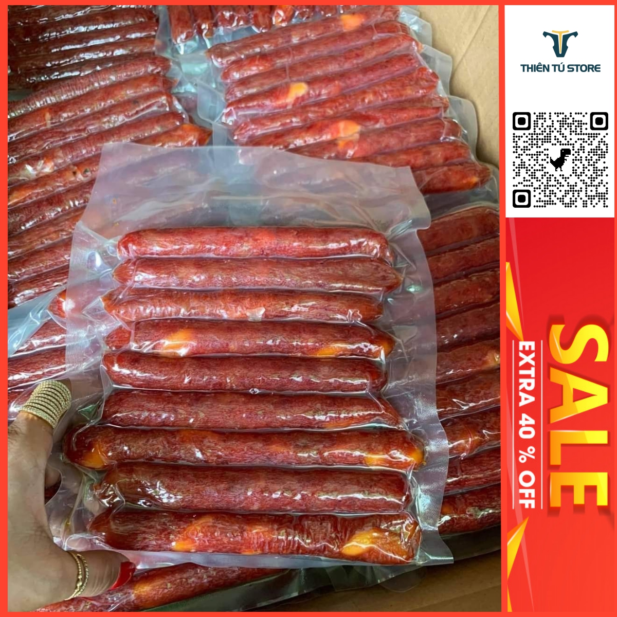 Lạp xưởng tươi truyền thống 500GR , hương vị gia truyền ,lượng thịt nạc nhiều ,ít béo đặc sản Cai Lậy , món ngon đậm vị Miền tây Việt Nam , Thiên Tú Store chuyên hải sản khô , thực phẩm khô ,nông sản khô uy tín , trách nhiệm