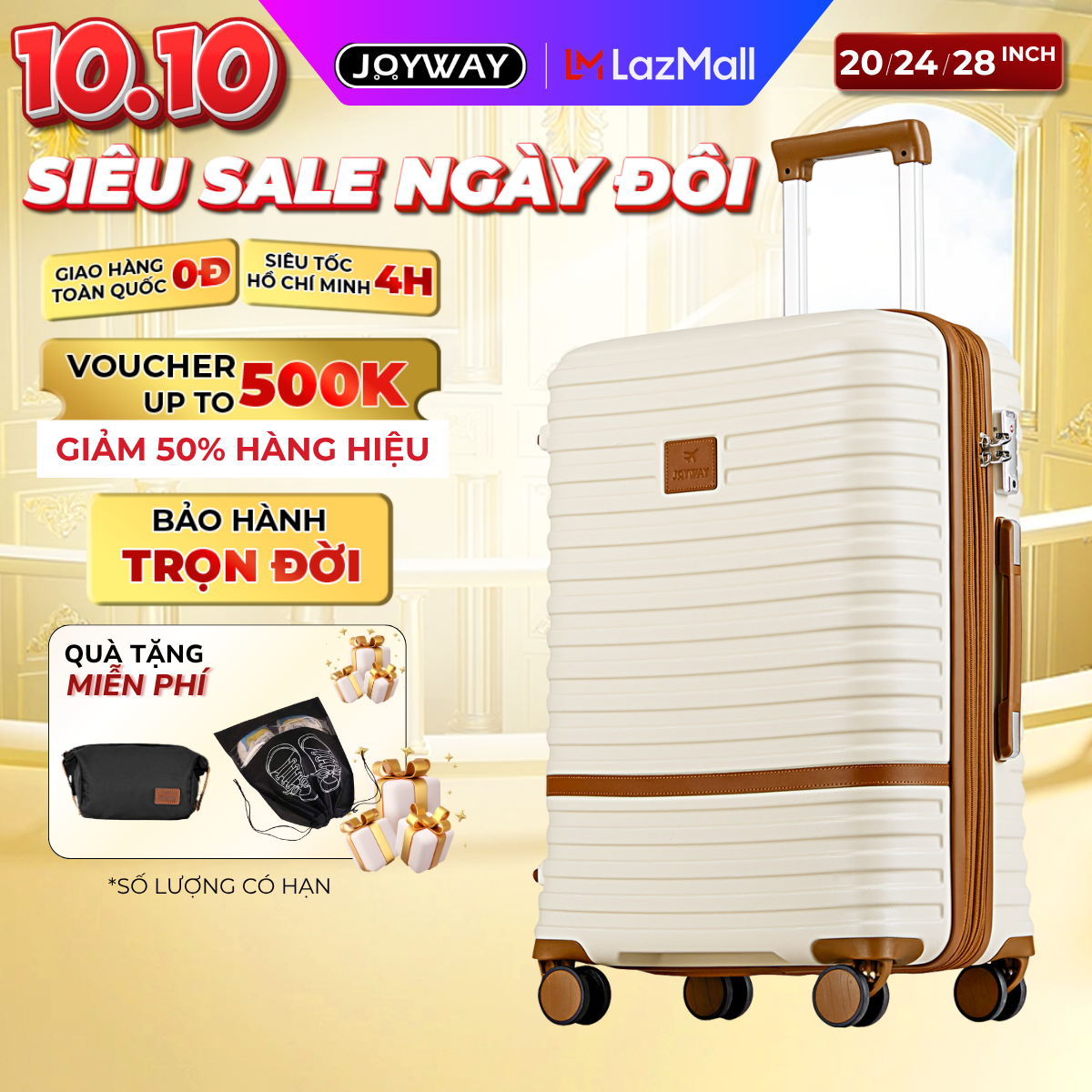 HÀNG ĐẸP Vali sang trọng dây kéo size 20/24/28 nhựa ABS mới siêu nhẹ chống nước TR008 khóa số TSA Vali dây kéo khóa số chính hãng với thiết kế nớ rộng