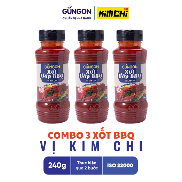 Combo 3 xốt ướp thịt BBQ vị kim chi Gungon 240G - Tiết kiệm tới 15K