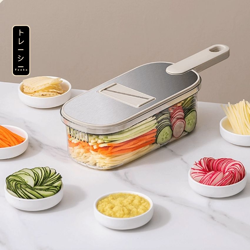 Bộ nạo sợi rau củ đa năng FEEKA 6 lưỡi dao, đồ bào rau củ đa năng cao cấp nhỏ gọn