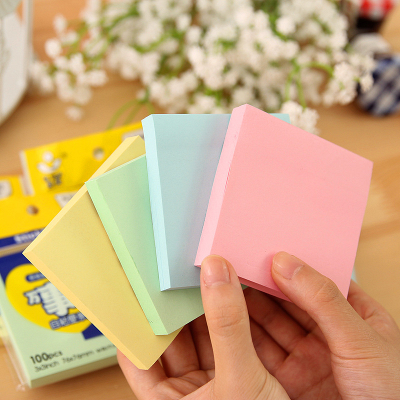 Tập 100 tờ giấy note ghi chú dày mịn Sticky Note 76x76mm