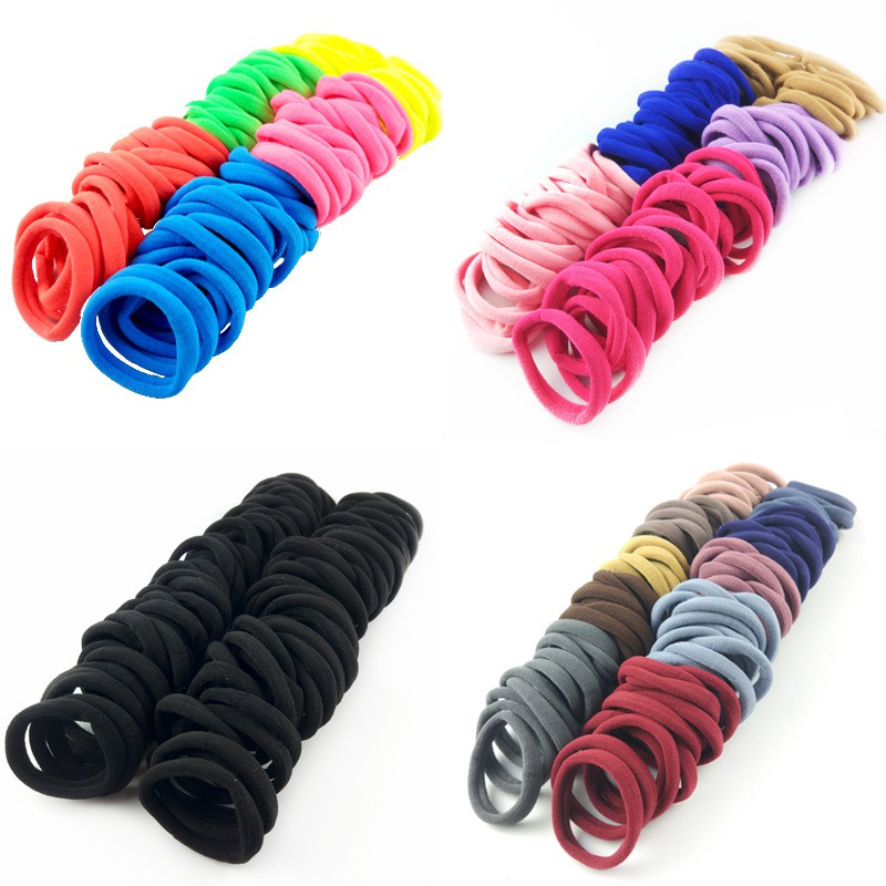 Set 10 dây cột tóc trơn dày dặn nhiều màu