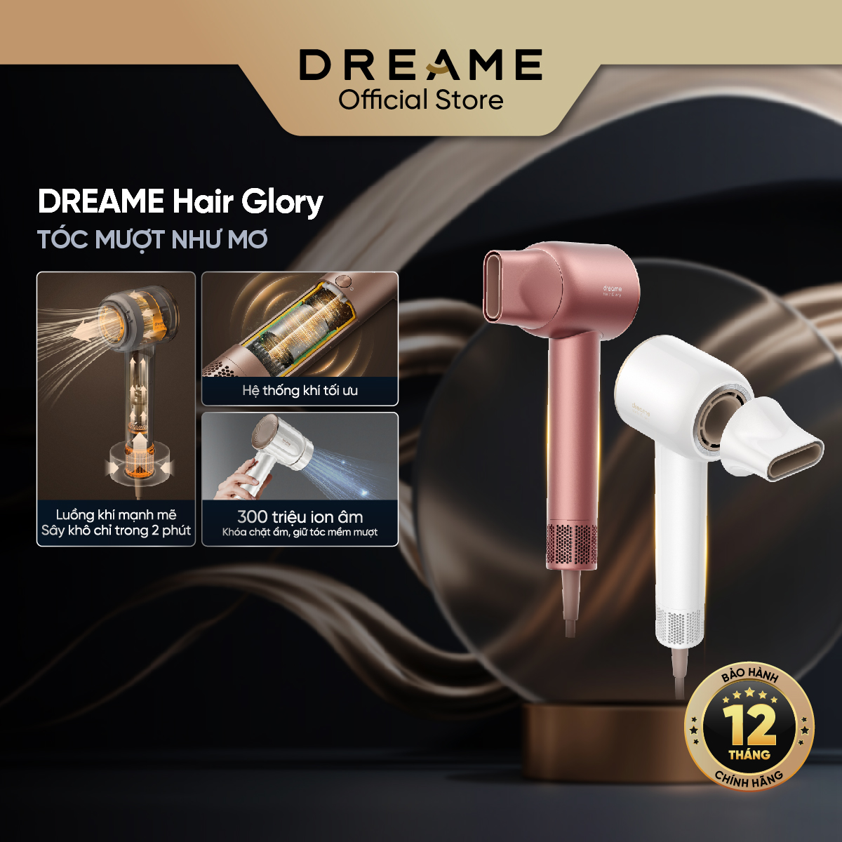 Máy sấy tóc Dreame Hair Glory Standard Bảo hành 12 tháng