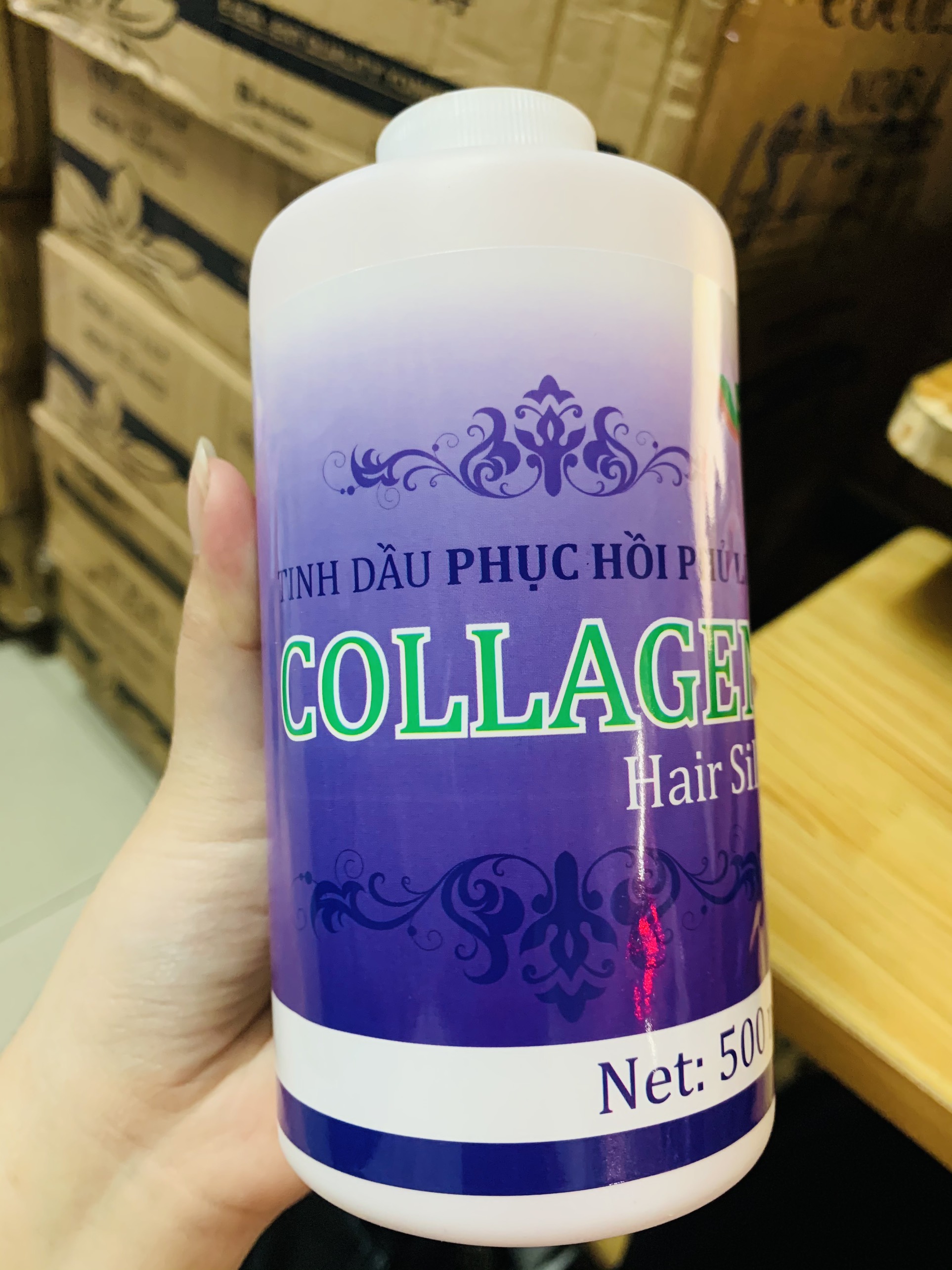 Tinh dầu phục hồi phủ lụa collagen hair sille - 500ml/1000ml