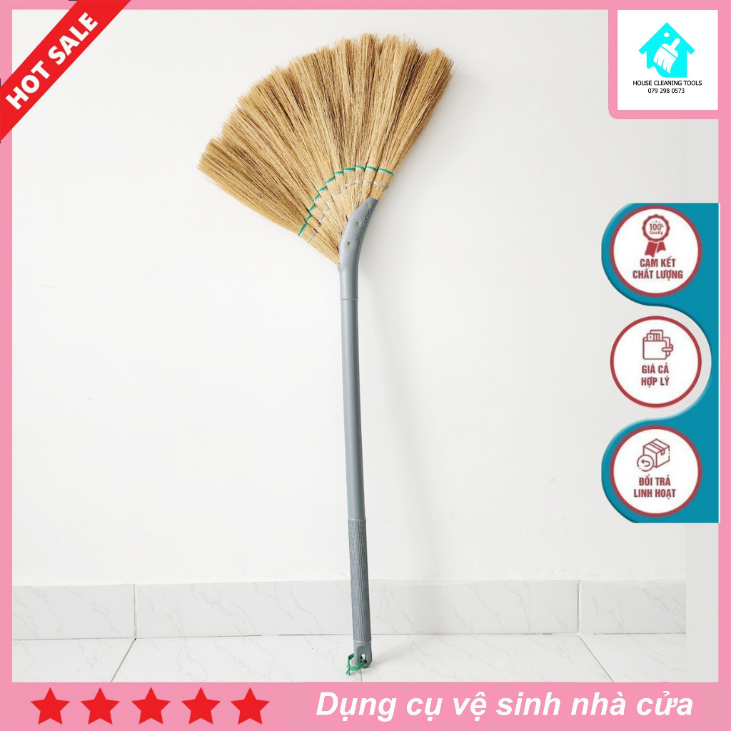 Chổi chít quét nhà cán nhựa quét nhà, chổi đót siêu bền đẹp