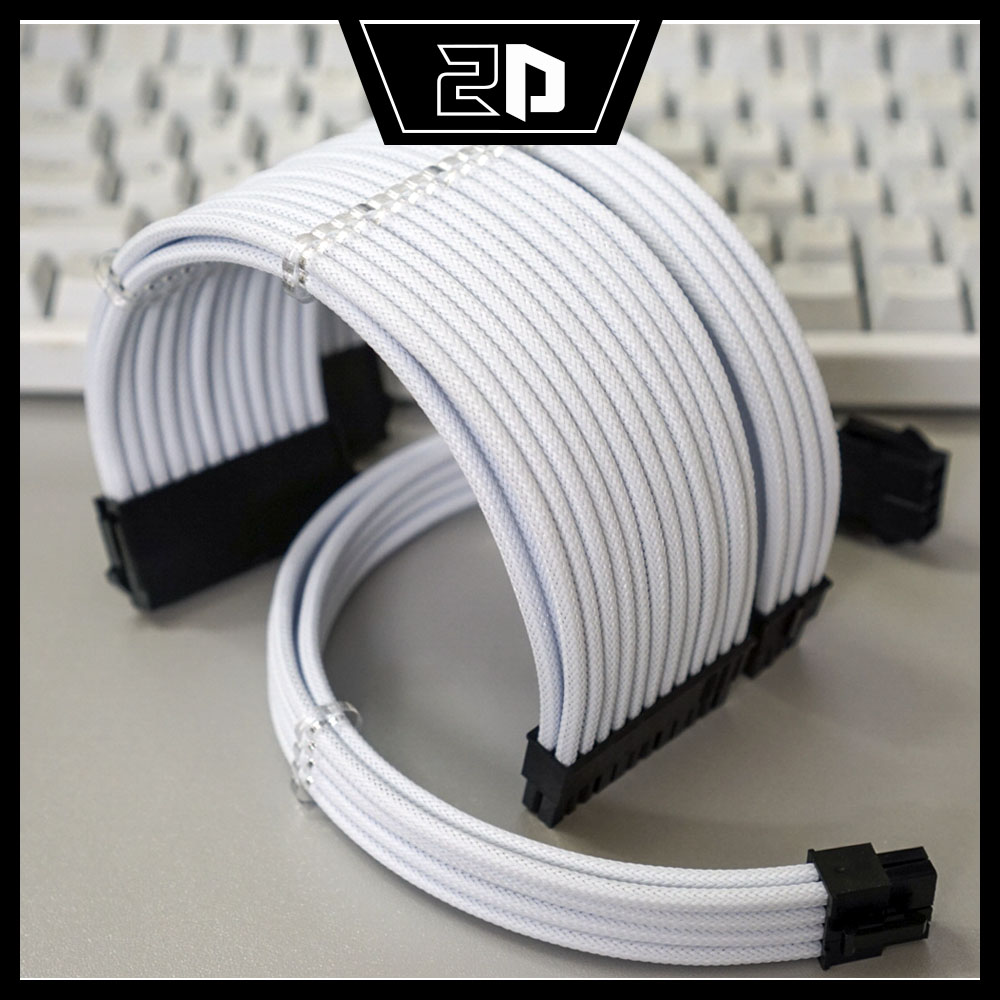 Dây nối dài bọc lưới Trắng (24 Pin/ 8 Pin/ 6 Pin)