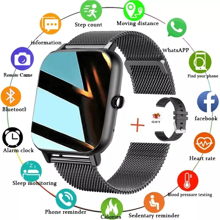 LIGE đồng hồ cho bé gái bluetooth Nhịp tim Huyết áp điều khiển âm nhạc theo dõi thể thao chống thấm nước đồng hồ đeo tay nữ + hộp