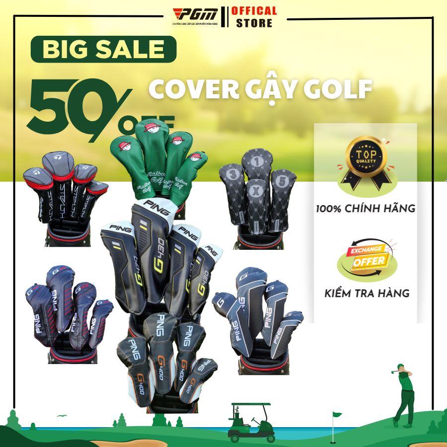 Cover gậy golf, set bọc gậy golf, cover gậy ping g400, cover gậy ping g410, cover gậy ping g425, cover gậy ping g430, bọc gậy golf da pu mịn, chất lượng cao