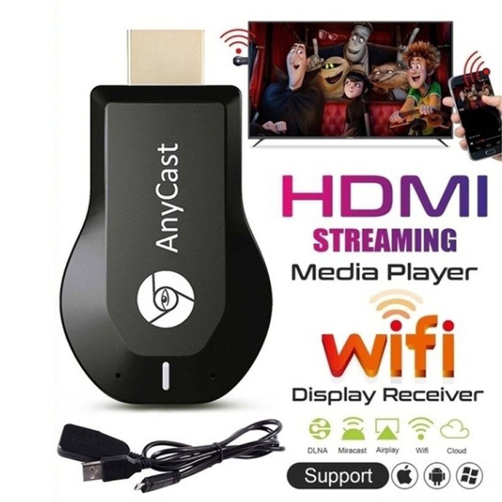 Thiết Bị HDMI Không Dây Anycast M9 Plus Kết Nối HDMI Điện Thoại Với Tivi Chơi Game Trên Màn Hình Tốc Độ Cao Kết Nối Siêu Nhanh Smartphone - Iphone Ipad Wiko Vivo Oppo...Có Hướng Dẫn Sử Dụng