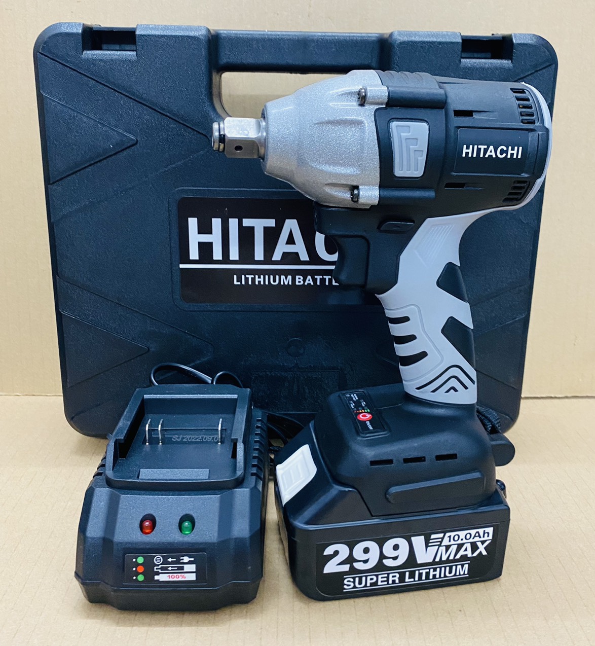 Máy siết bulong dùng pin 299V HITACHI động cơ không chổi than siêu khỏe / Pin khủng 10 Cell / Ruột đồng 100%