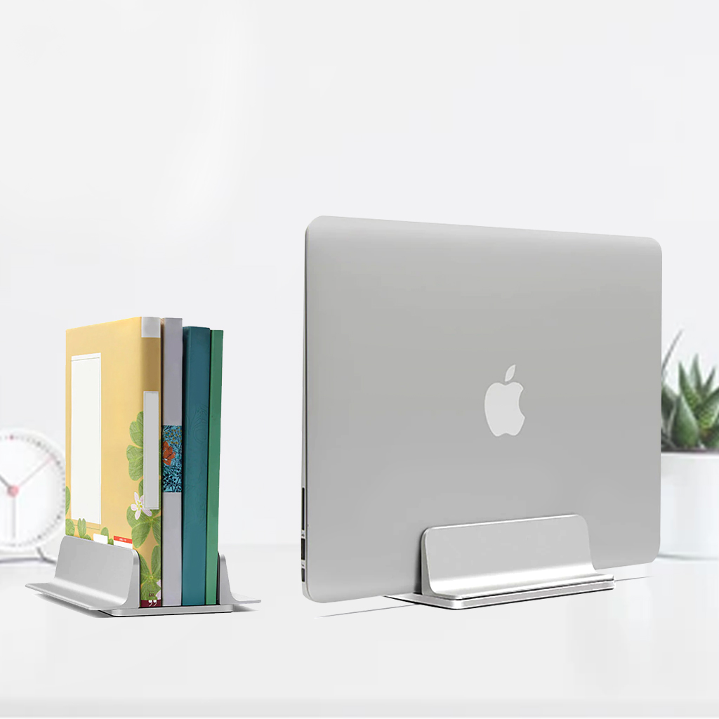 Đế dựng nhôm nguyên khối cho Macbook iPad SurFace dạng đứng giá đỡ laptop tuỳ chỉnh độ rộng