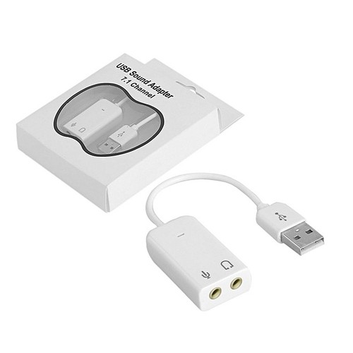 Cáp usb âm thanh 3D USB 7.1 (Trắng), usb sound 7.1, cáp chuyển usb sang jazz 3.5- VDH STORE