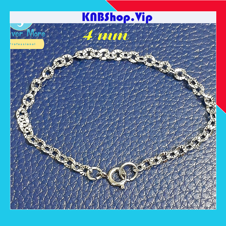 Lắc tay inox nữ kiểu chữ cong 4mm chạm chiếu lấp lánh Khóa vip đẹp, không đen, chuẩn thời trang