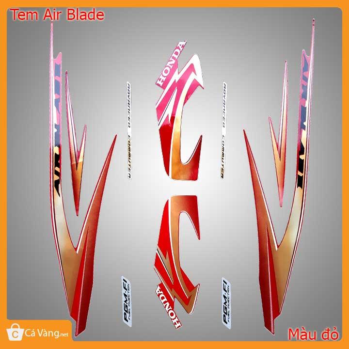 Tem xe máy Air Blade loại 3 Lớp - màu ĐỎ ĐEN chưa có logo chữ nổi