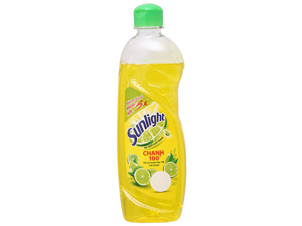 Nước rửa chén Sunlight Chanh 100 chiết xuất chanh tươi chai 386ml