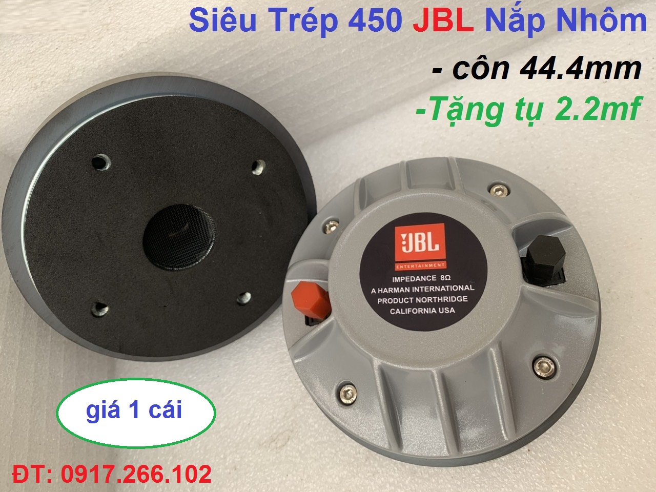 Loa Siêu Treble 450 JBL Nắp Nhôm Từ 115 Côn 44.4mm Cao Cấp (giá 1 cái) - Trép Kèn 450 Rời Tặng Tụ