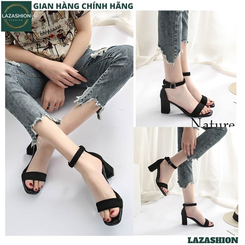 Giày cao gót nữ quai ngang 5-7 phân ,dép cao gót nữ kiểu dáng hàn quốc ulzzang, dép cao gót nữ đế vuông - LAZASHION