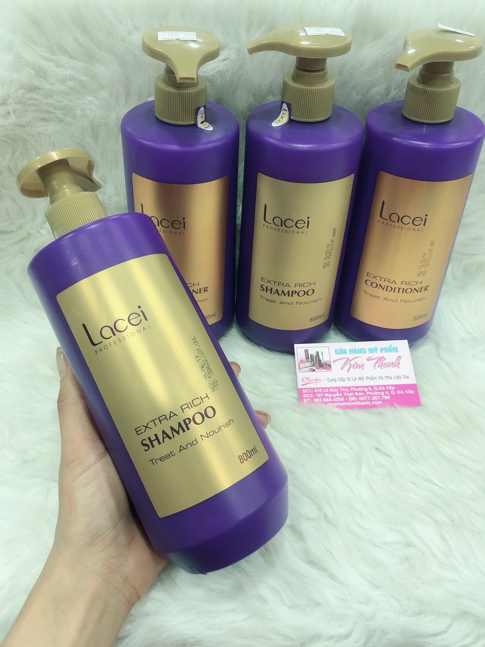 Gội xả lacei extra rich 800ml tím