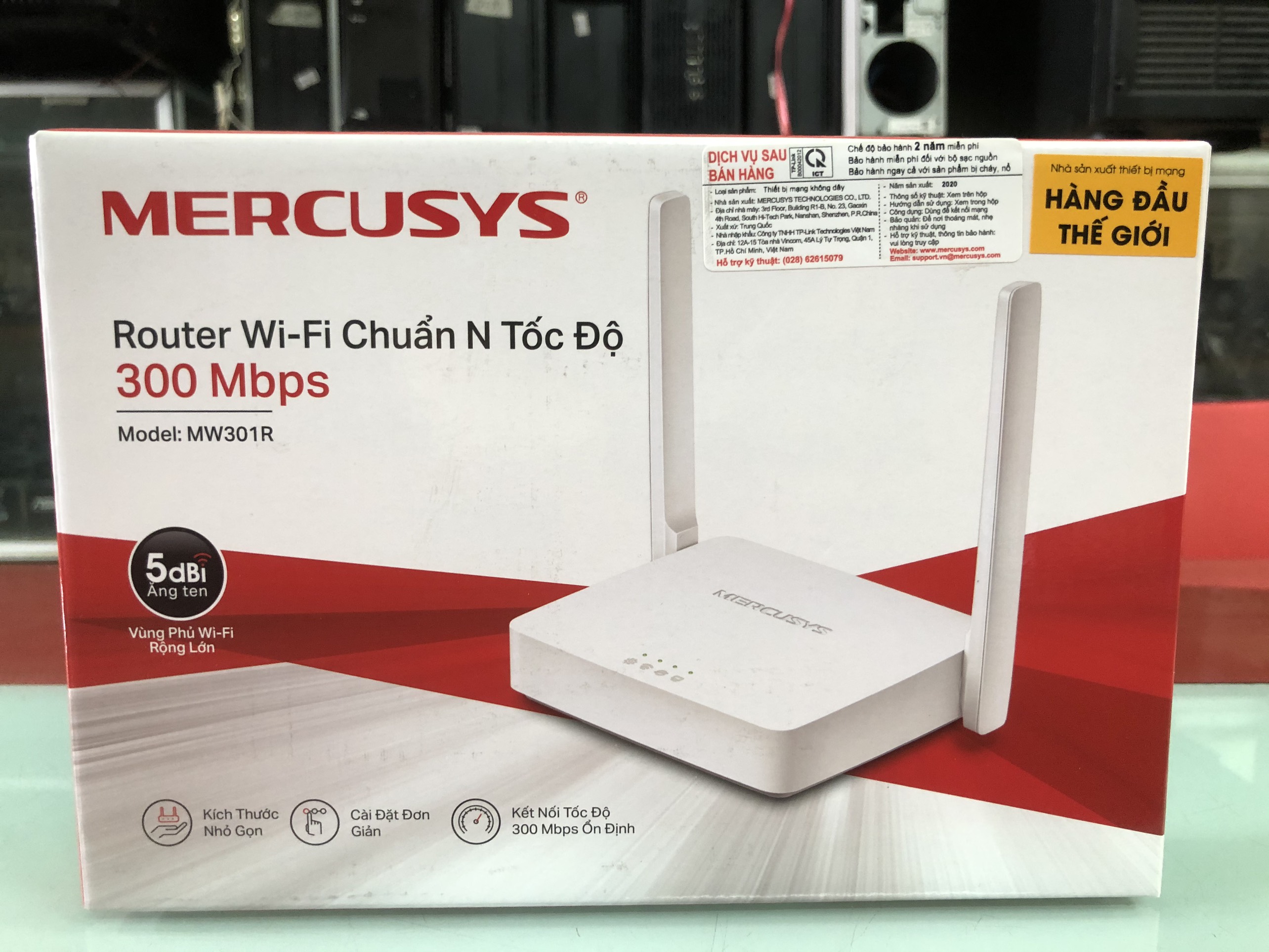 Mercusys MW301R Bộ phát sóng wifi chuẩn N tốc độ 300Mbps Mới 100%-Bảo Hành 2 Năm 1 Đổi 1