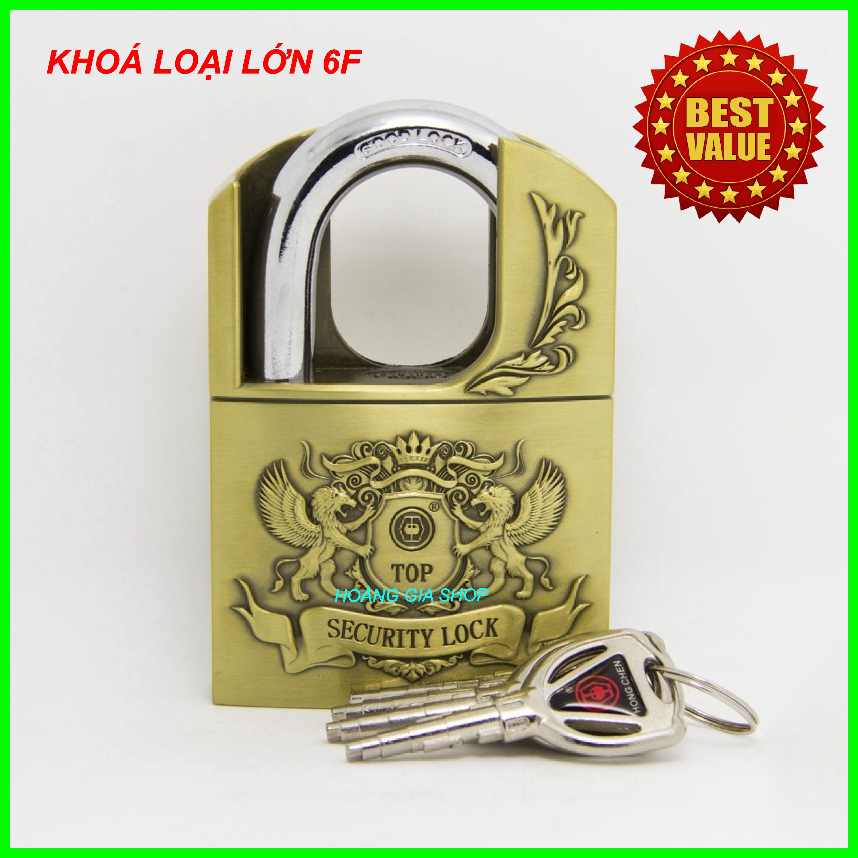 Ổ khoá hợp kim gang nguyên khối - padlock - 6f - 60mm