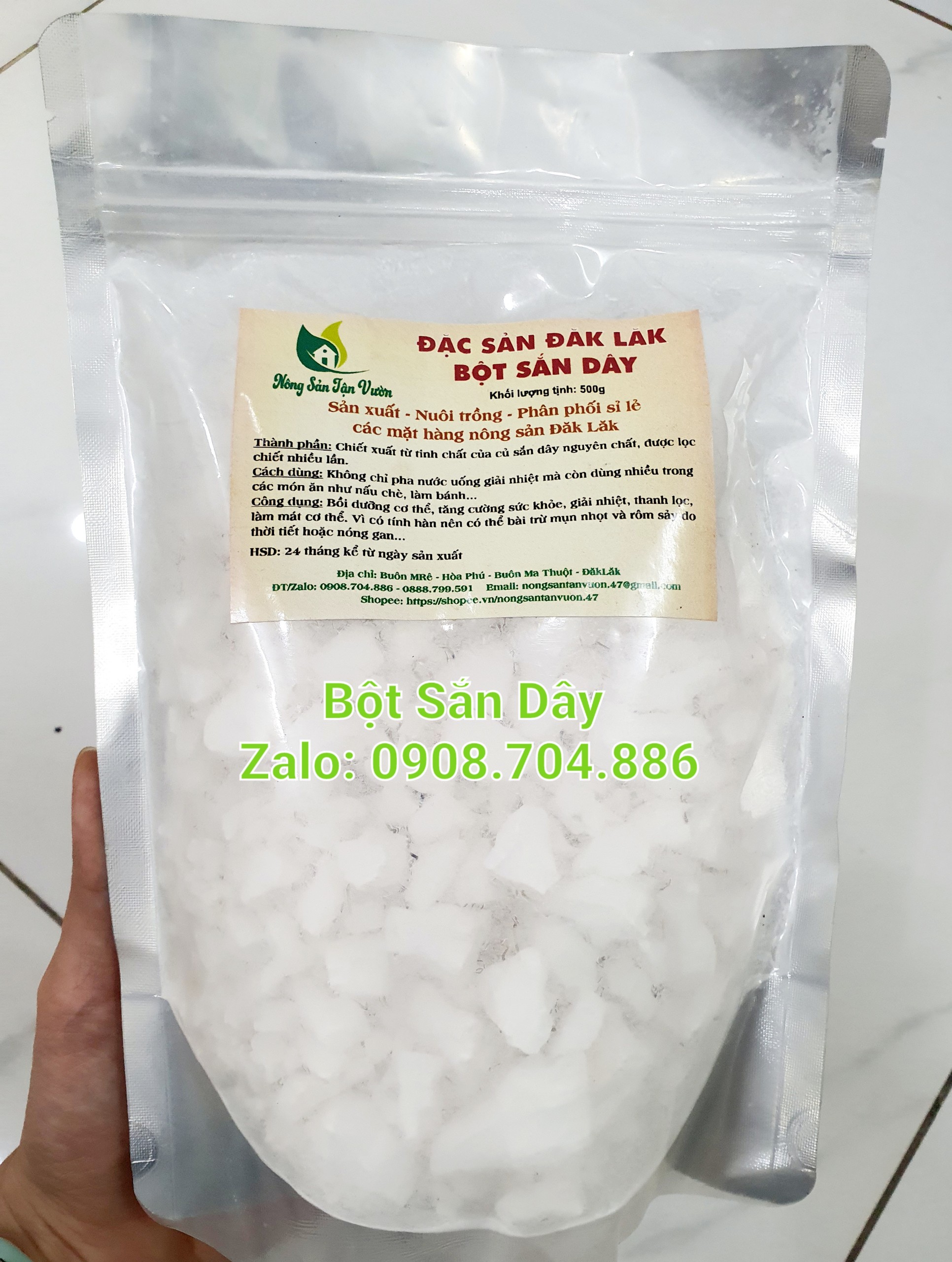 Bột Sắn Dây thanh mát - thanh lọc cơ thể Nguyên chất 100% - Hàng loại 1 - Bao test - Gói 0.5kg - 1kg
