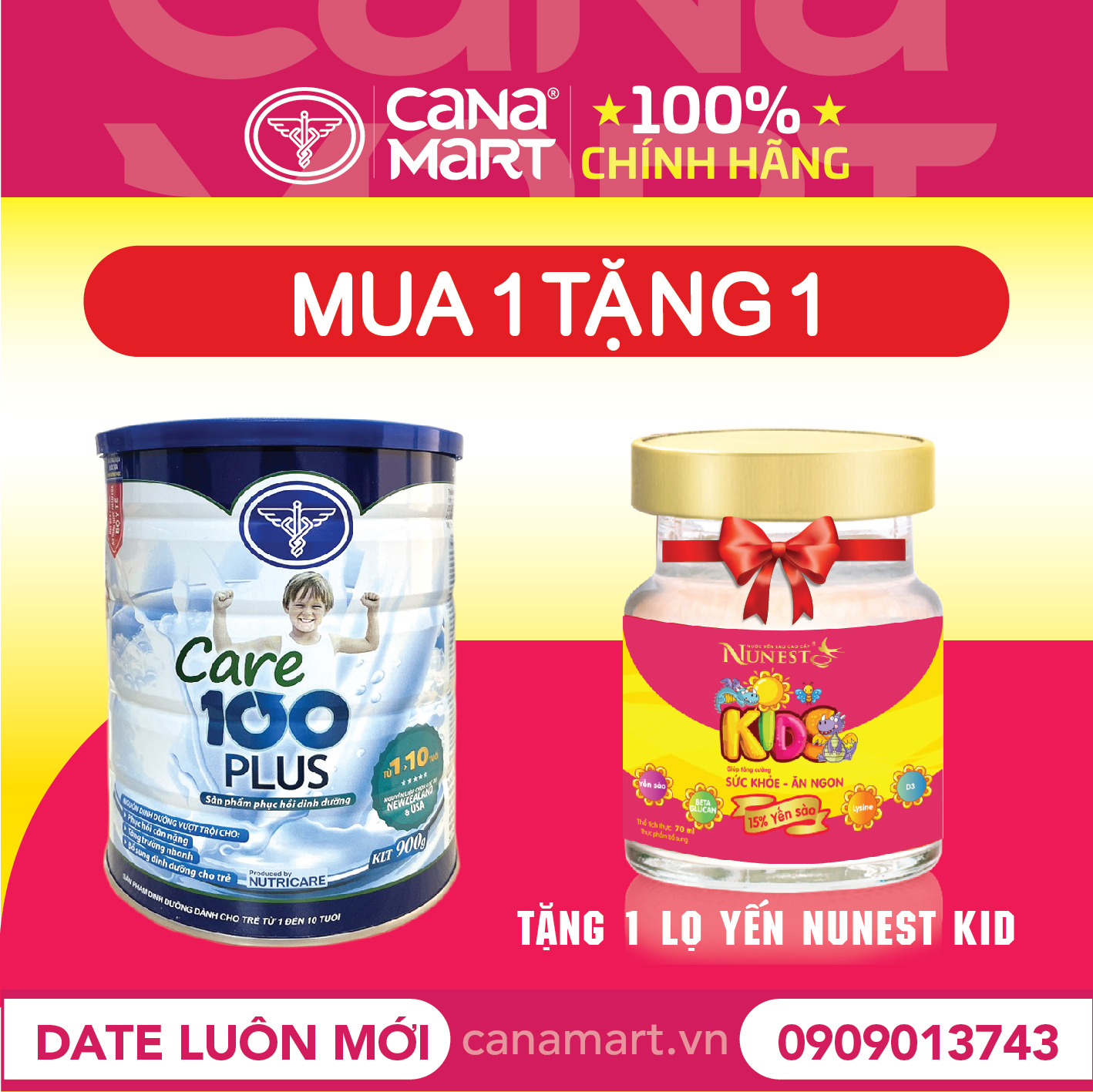 Sữa bột Nutricare Care 100 Plus phục hồi dinh dưỡng cho trẻ biếng ăn