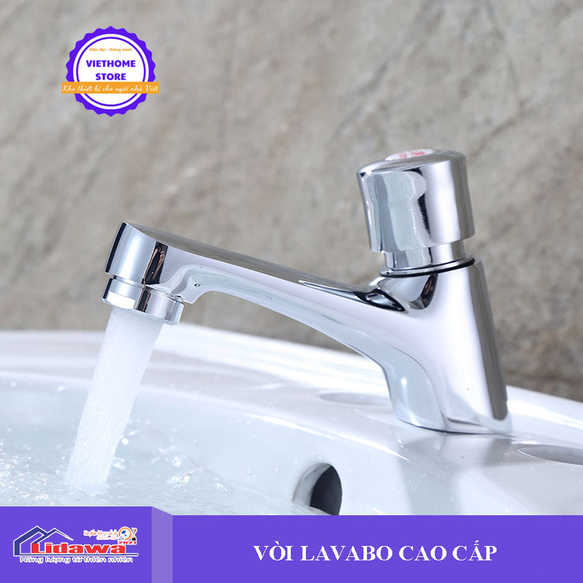 Vòi nước Lavabo chậu rửa mặt lạnh L524S Lidawa ViethomeStore [ GIẢM GIÁ 50%] Khóa nhấn thông minh cao cấp, tự động ngắt nước, đầu vòi lọc rác, tạo bọt, chống nước bắn té, sang trọng, cao cấp