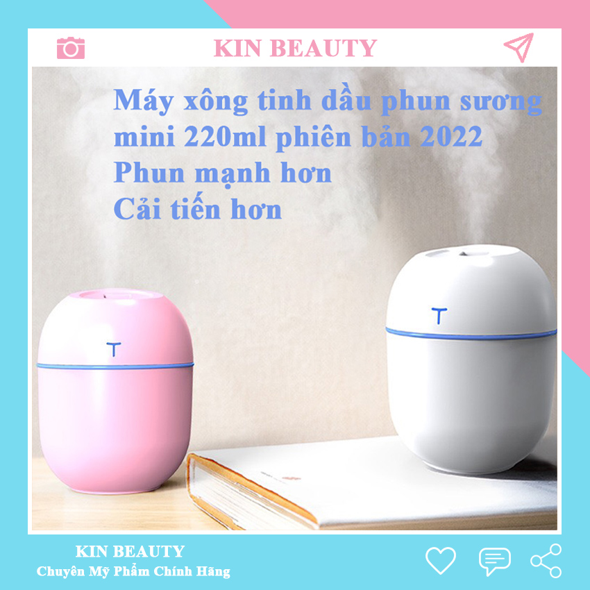 [BẢO HÀNH 1 ĐỔI 1] Máy xông tinh dầu phòng ngủ mi ni thơm phòng đuổi muỗi phun sương tạo ẩm 220ml Kin Beauty