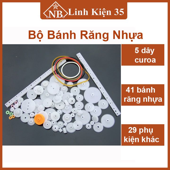Bộ bánh răng nhựa lắp ghép 75 chi tiết lắp ráp mô hình, ô tô đồ chơi