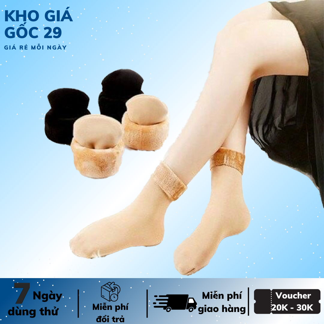 Tất lót lông ấm áp, tất vớ nữ cổ cao lót lông nỉ tất vớ giữ nhiệt nữ có lớp nhung siêu ấm