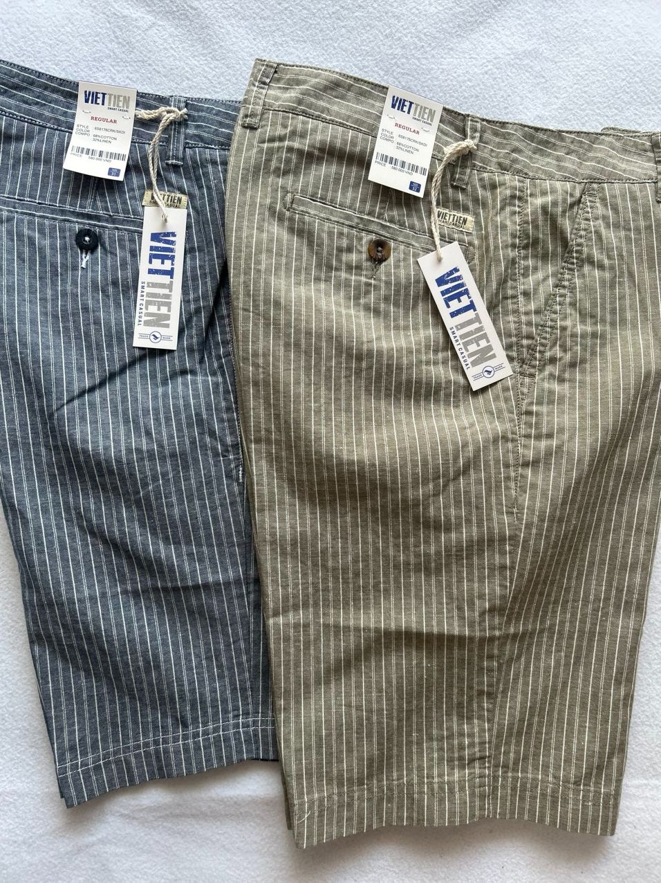 Quần short kaki sọc việt tiến