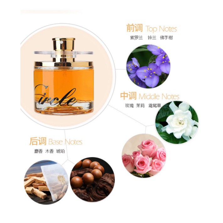 Nước hoa Circle 60ml Nước hoa nữ eau de Circle Vàng trắng và Hồng - Hương CỏThơm nhẹ lưu luyến và quyến rũ