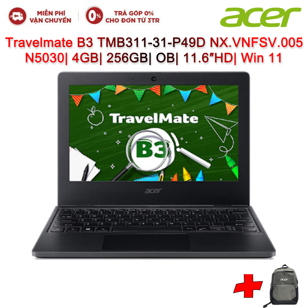 ✺ Laptop ACER Travelmate B3 TMB311-31-P49D NX.VNFSV.005 N5030 4GB 256GB OB 11.6″HD Win11