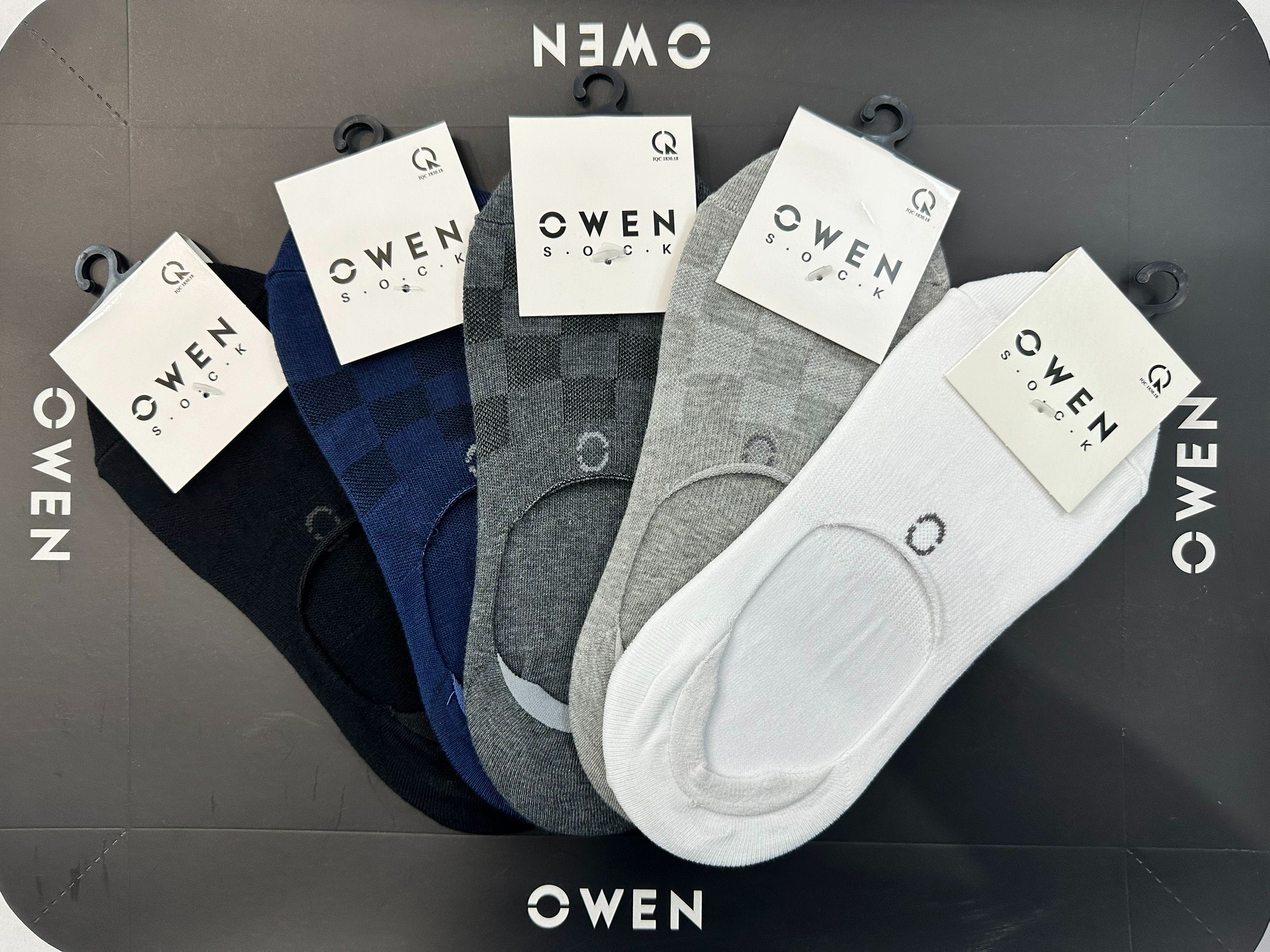 OWEN- Vớ/Tất nam lười, tất đi giày lười cổ vuông Owen thoáng khí, khử mùi, không xù, 100% cotton