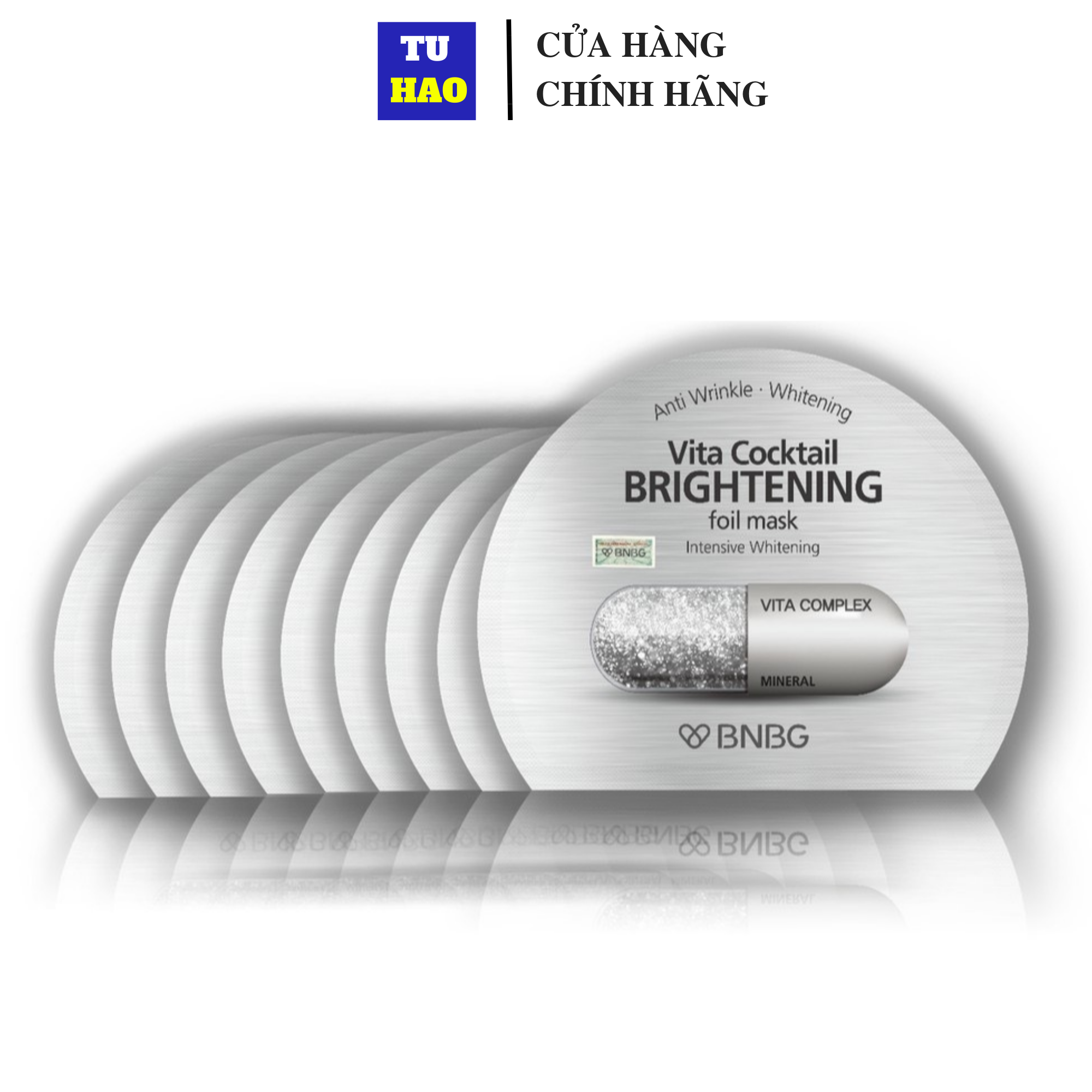 Combo 10 Mặt nạ Sáng da BNBG Vita Cocktail Brightening Foil Mask Intensive Whitening 30ml
