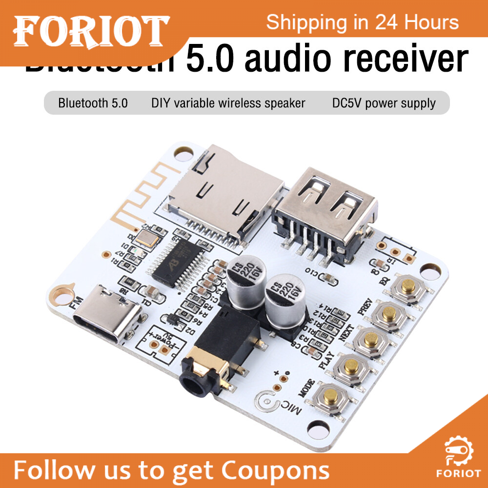 Foriot màu xanh-răng 5.0 mp3 wav board giải mã loa khuếch đại mô-đun thu âm thanh hỗ trợ usb/tf/u-đĩa