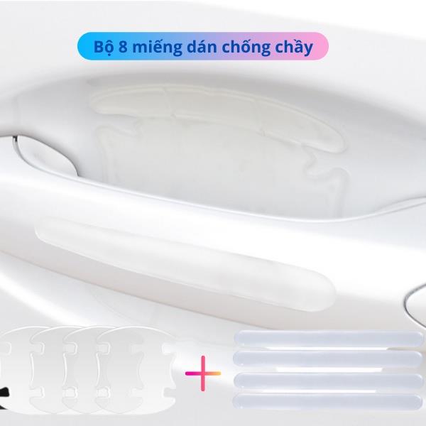Bộ miếng dán chống xước hõm tay nắm cửa silicon bảo vệ hõm cửa tránh chầy xước cho ô tô xe hơi