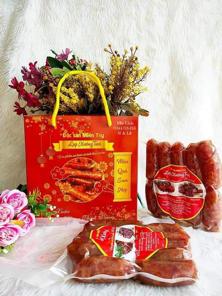 500g lạp xưởng tươi Đặc sản miền tây ,nhiều nạc ít mỡ