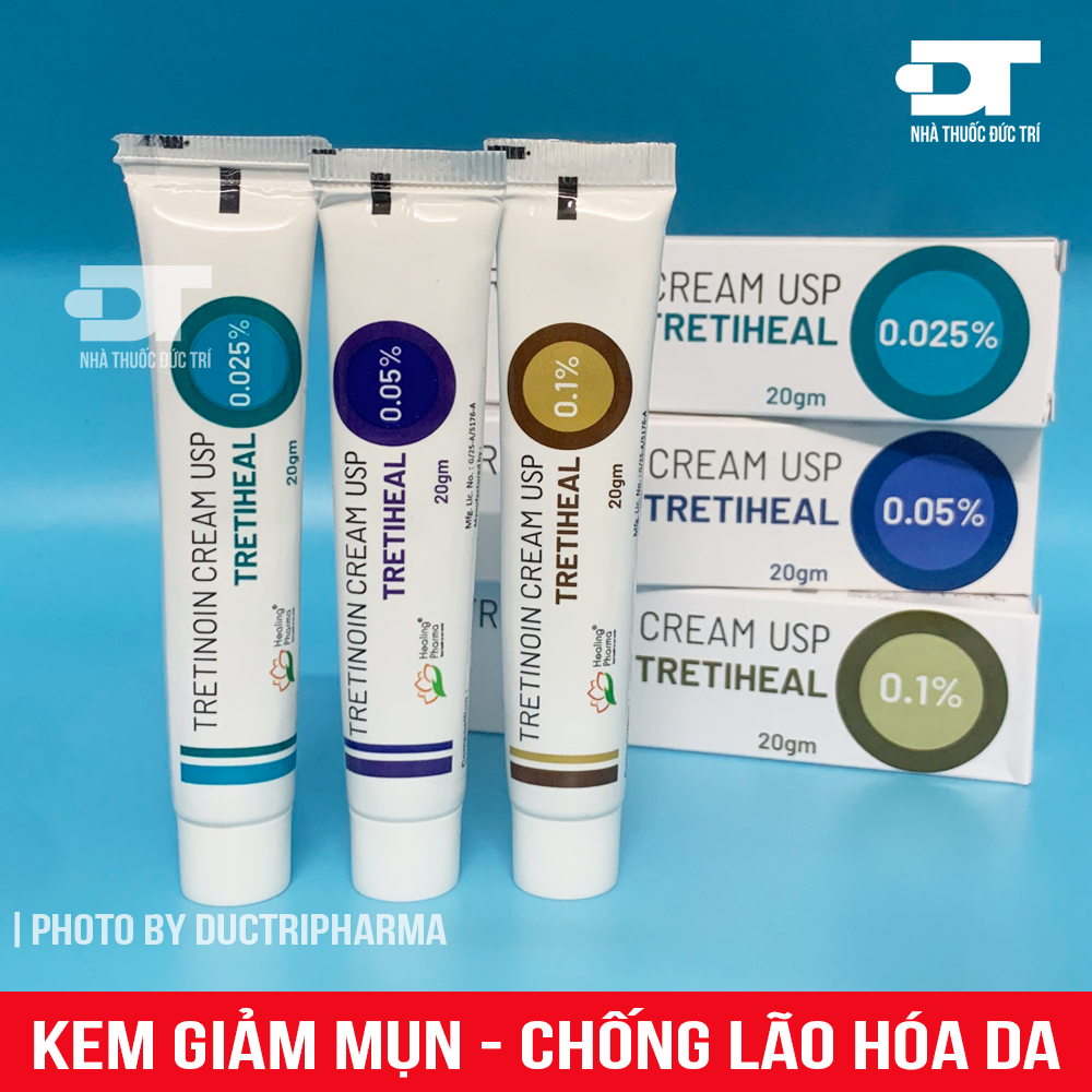 Tretinoin Cream USP Tretiheal - Kem giảm mụn, chống lão hóa 20g