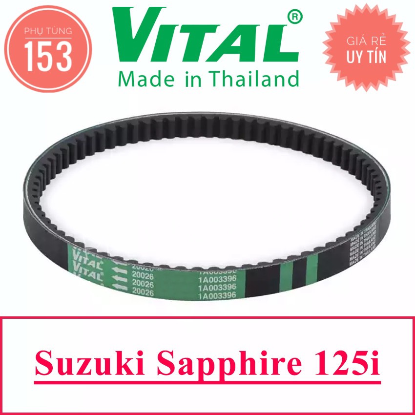 Dây Curoa Sapphire 125 hiệu Vital (Thái Lan) - Dây curoa xe tay ga - PHỤ TÙNG 153