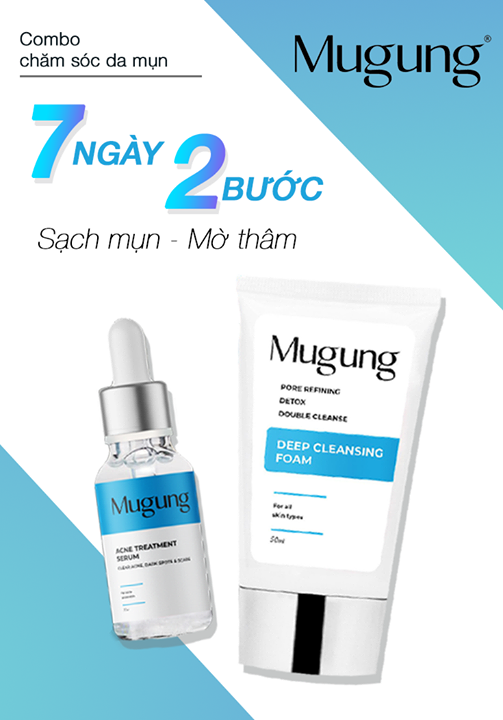 [Combo Mụn Và Sữa Rửa Mặt] Serum Mugung mụn Thổi bay mụn ẩn sần sùi, Mụn thâm cứng đầu chỉ với 10 phút mỗi ngày