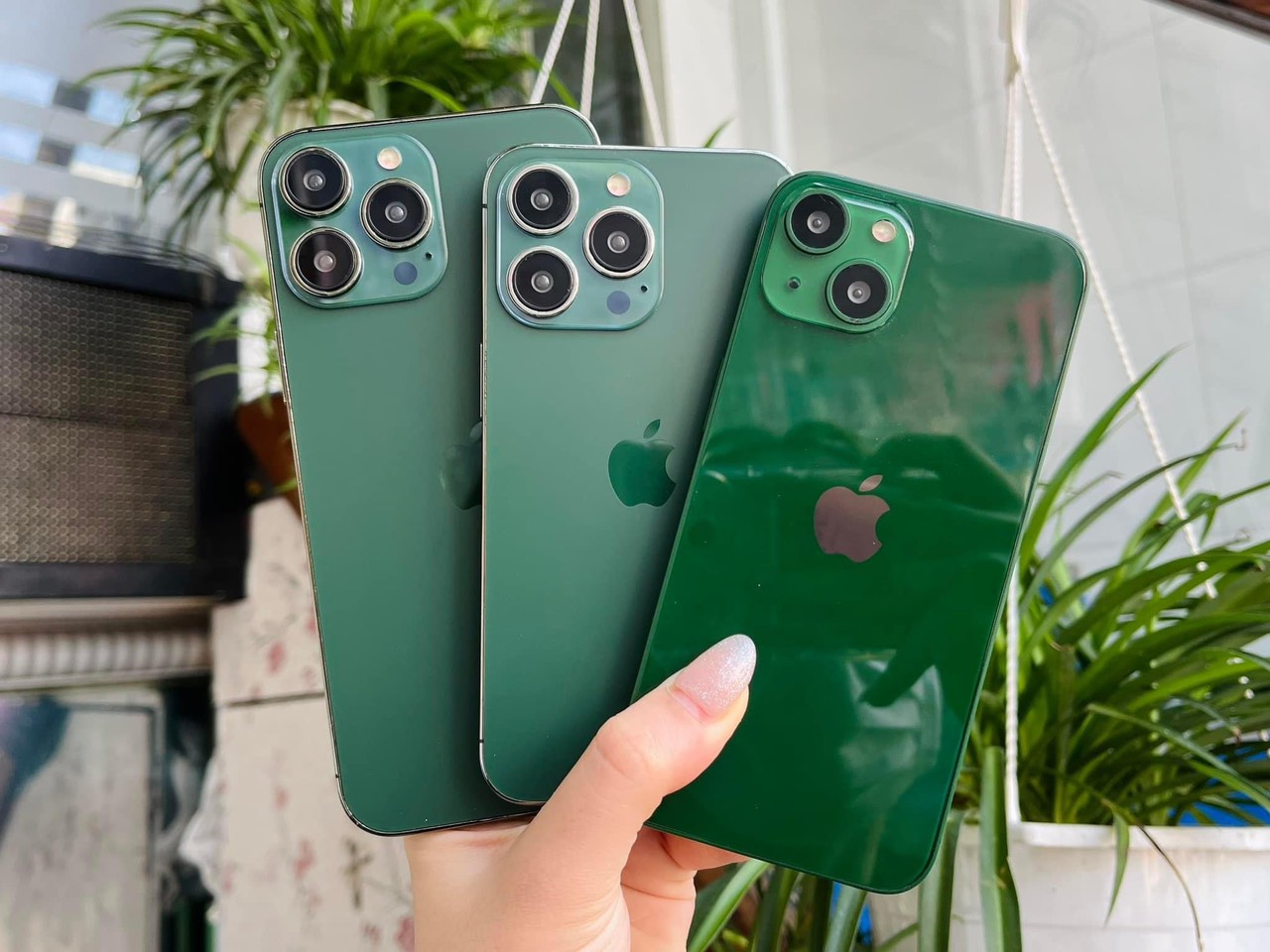 Mô hình 13mini, 13, 13pro, 13promax mô hình trưng bày màu xanh lá green chuẩn đẹp