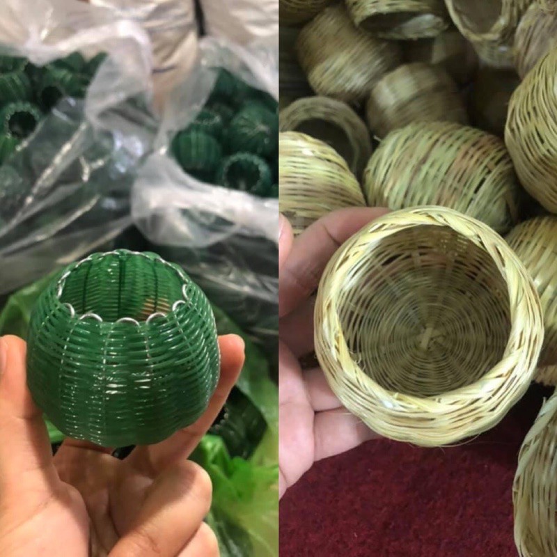 Rọ cước , rọ tre đựng thức ăn chim cu gáy - phụ kiện cao cấp