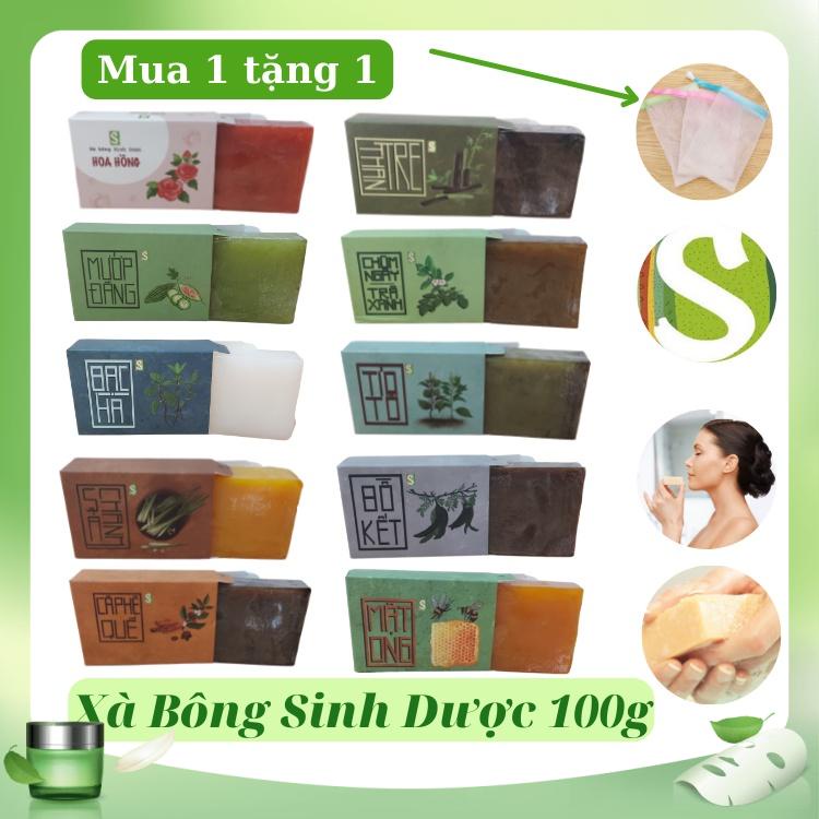 Xà bông sinh dược 100g xà phòng chiết xuất 100% từ thảo mộc thiên nhiên dùng để tắm, rửa tay, gội đầu