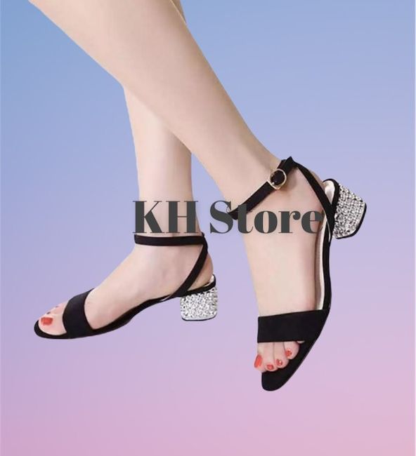 Giày cao gót dây quấn gót đinh 5 phân KH